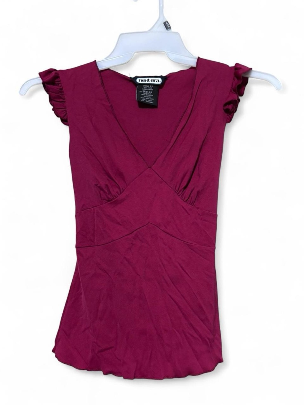Vintage 90’s Next Era Magenta V-Neck Ruffle Sleeve Camisole